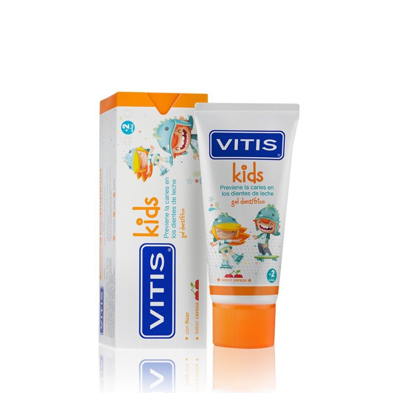 Vitis Pharma Pasta do zębów dla dzieci Kids powyżej 2 roku życia o smaku wiśniowym 50 ml