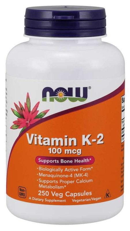 Now Foods Witamina K2 MK4 100 mcg i Lucerna (250 kaps.)