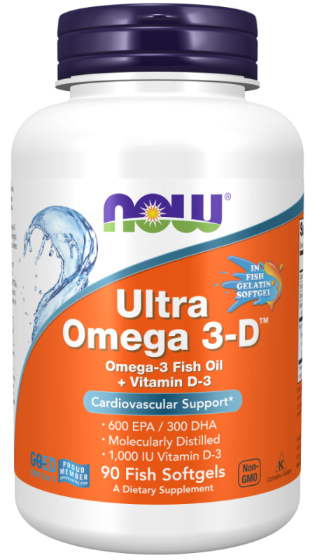 Now Foods FOODS Ultra Omega 3-D Omega-3 Fish Oil+Vitamin D3 90caps