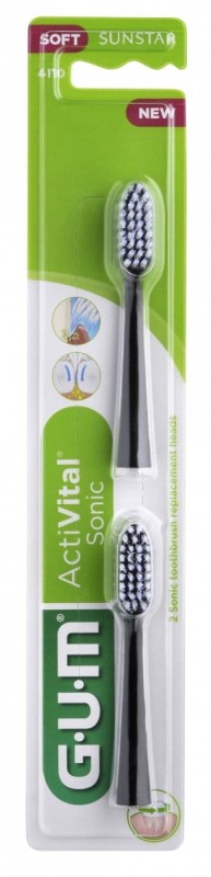 GUM SONIC DAILY- końcówki do szczoteczki sonicznej GUM Czarne 2 szt.
