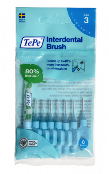 TePe Original Szczoteczki międzyzębowe, rozmiar 0,6 mm - Niebieskie, 8 szt.