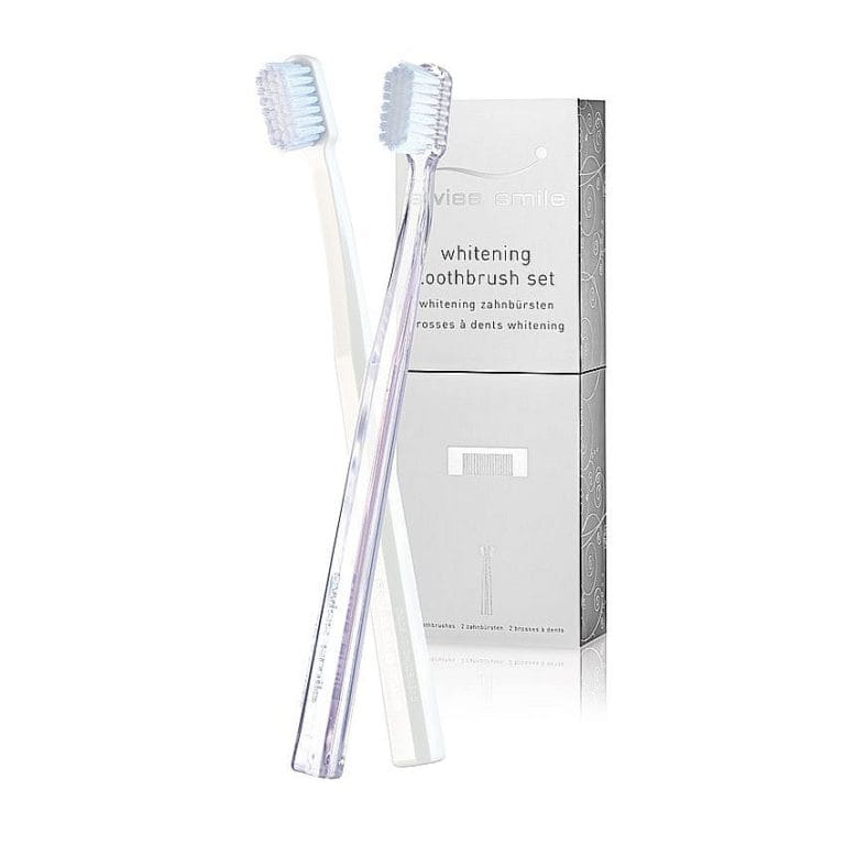 swiss smile swiss smile Whitening zestaw 1szt Medium-Soft Toothbrush White + 1szt Medium-Soft Toothbrush Transparent unisex