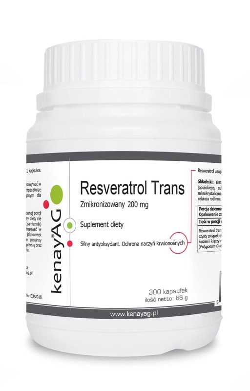 Kenay Resveratrol trans zmikronizowany 200 mg 300 kaps