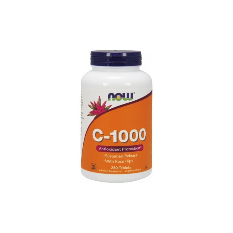 Now Foods Foods, USA Foods Witamina C-1000 z dziką różą o przedłużonym uwalnianiu 250 tabl.