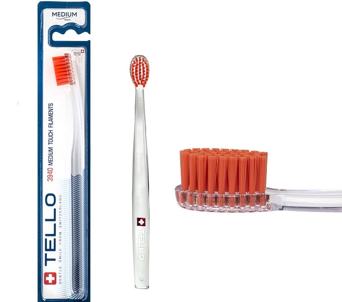 TELLO TELLO 3940 Medium szczoteczka do zębów ze średniej twardości włosiem