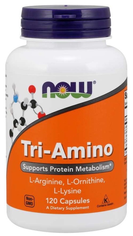 Now Foods Tri-Amino - L-Arginina + L-Ornityna + L-Lizyna (120 kaps.)