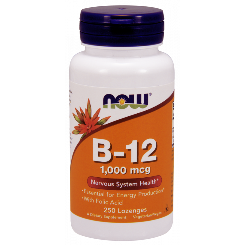 Now Foods Foods Witamina B12 1000 mcg i Kwas Foliowy 100 mcg do ssania (250 tabl.)