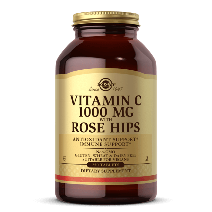 Solgar, Vitamin C 1000 mg with Rose Hips, 250 tab.
