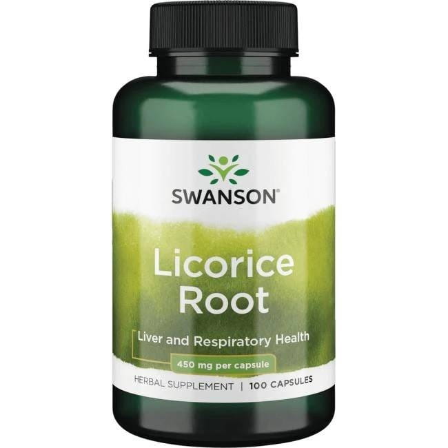 Swanson Swanson Korzeń Lukrecji 450 mg 100 kapsułek
