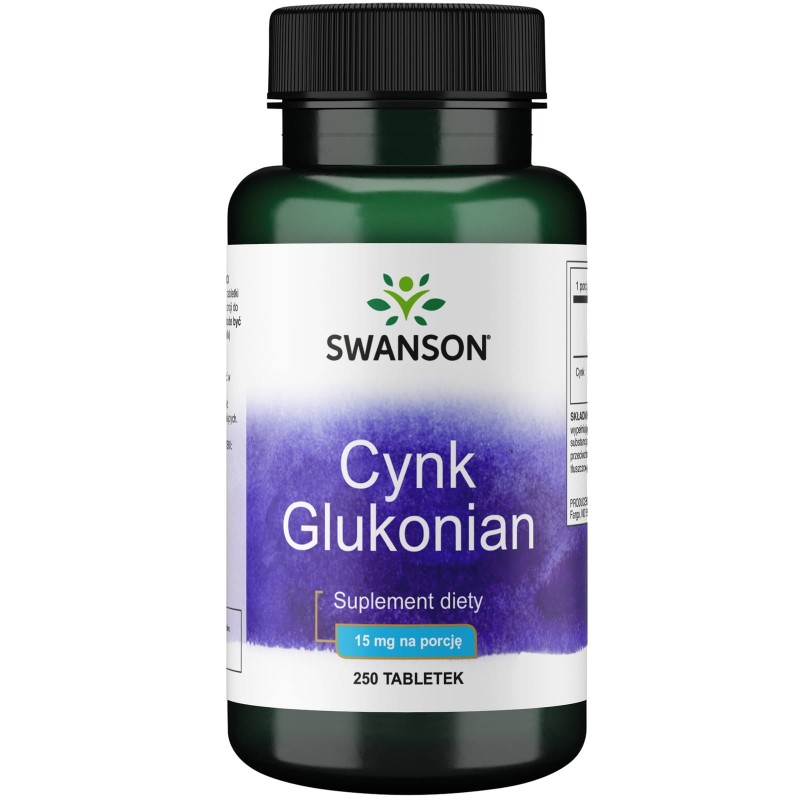SWANSON Cynk (Glukonian) 30 mg 250 tabl. 087614012032