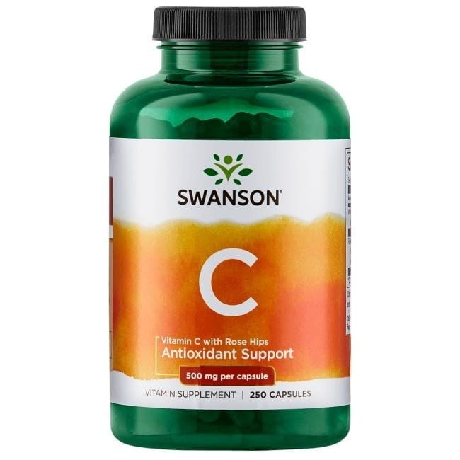 SWANSON Health Witamina C Kwas L-askorbinowy Z Dziką Różą Vitamin C With Rose Hips 500mg 250 Kapsułek
