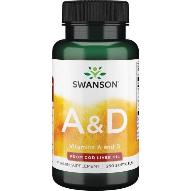 SWANSON Witamina A & D 5000mcg/400 mcg 250 kaps.