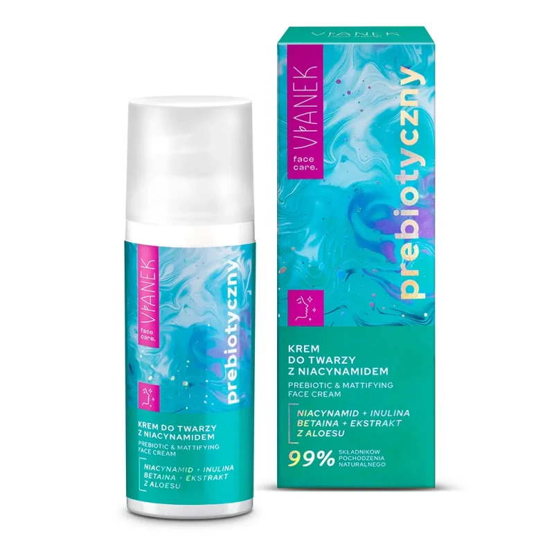 Prebiotyczny Krem do twarzy z niacynamidem - 50ml - Vianek