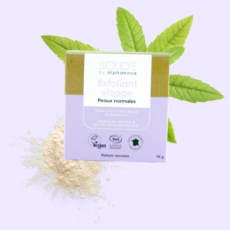 ALPHANOVA SOLIDE Alphanova Solide, Peelingująca kostka do mycia twarzy, 75g