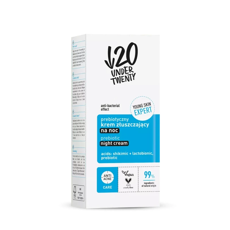 UNDER TWENTY - YOUNG SKIN EXPERT - Prebiotic Night Cream - Prebiotyczny krem złuszczający na noc - 50 ml