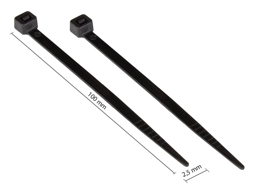 Alcasa KAB-10S25 opaska kablowa Opaska kablowa z wejściem równoległym Nylon Czarny 100 szt.