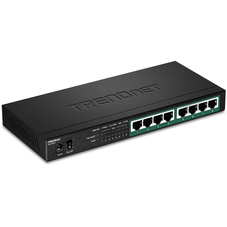 Trendnet TPE-TG83 łącza sieciowe Nie zarządzany Gigabit Ethernet (10/100/1000) Obsługa PoE Czarny