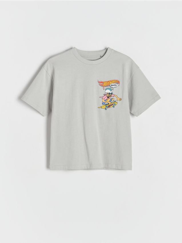 Reserved - T-shirt Hot Wheels - jasnoszary