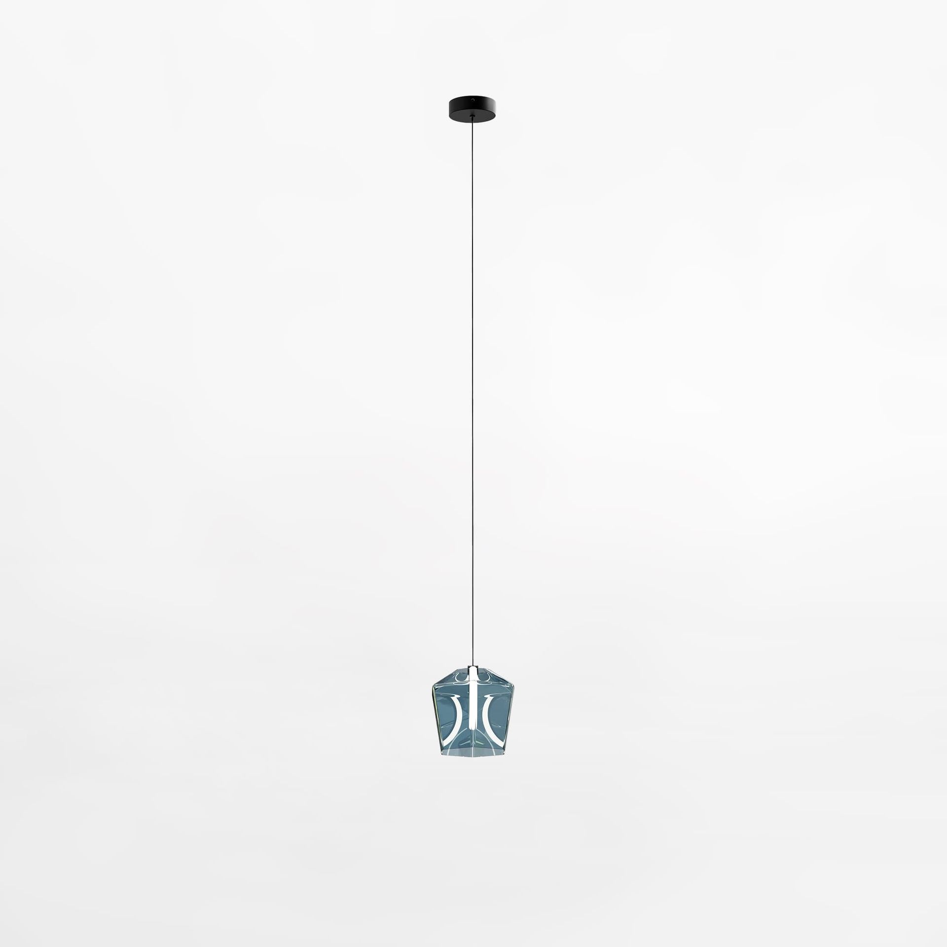 Lama wisząca LED z niebieskim kloszem MD3350-1BL/B z serii COLORE