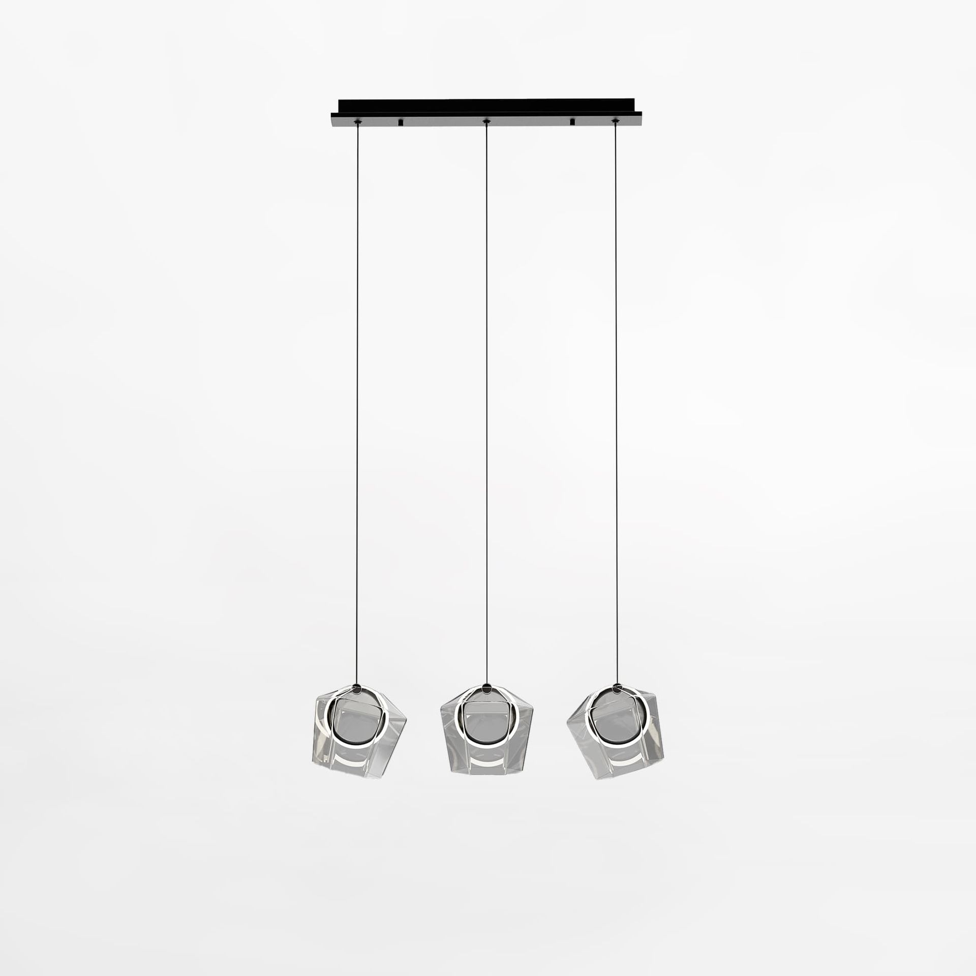 Lampa wisząca, 3 klosze na belce, LED MD3350B-3BL/C z serii COLORE