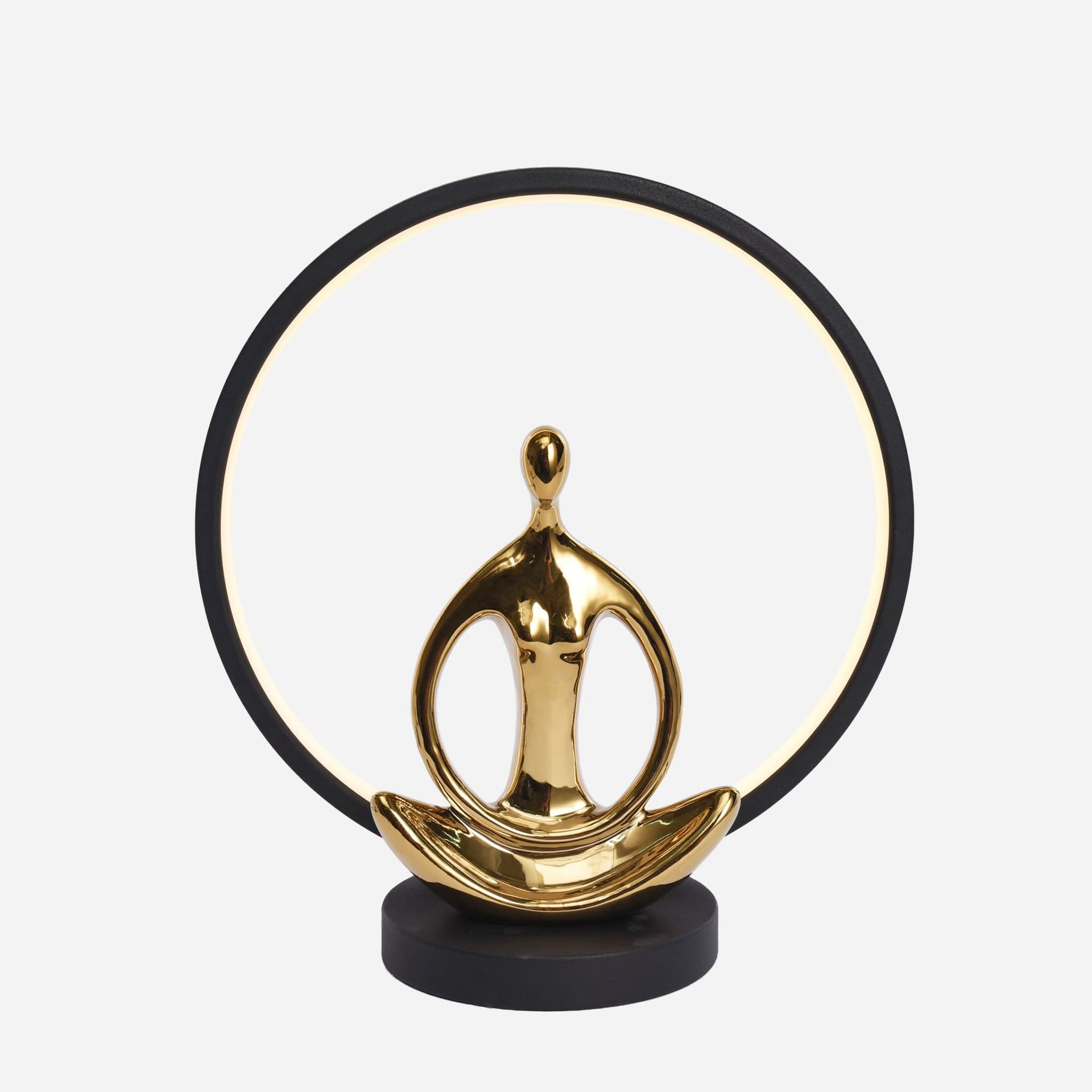 Ozdobna lampa nocna LED, czarno-złota, yoga ED81F134U z serii YOGA