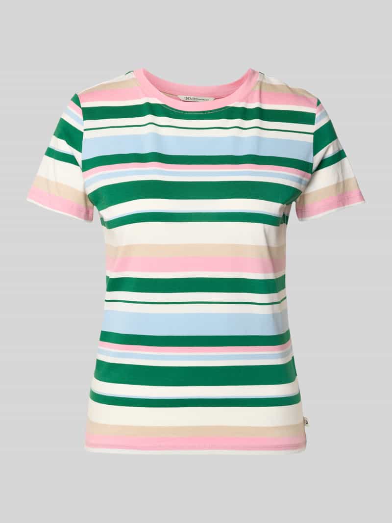 T-shirt o pudełkowym kroju ze wzorem w paski