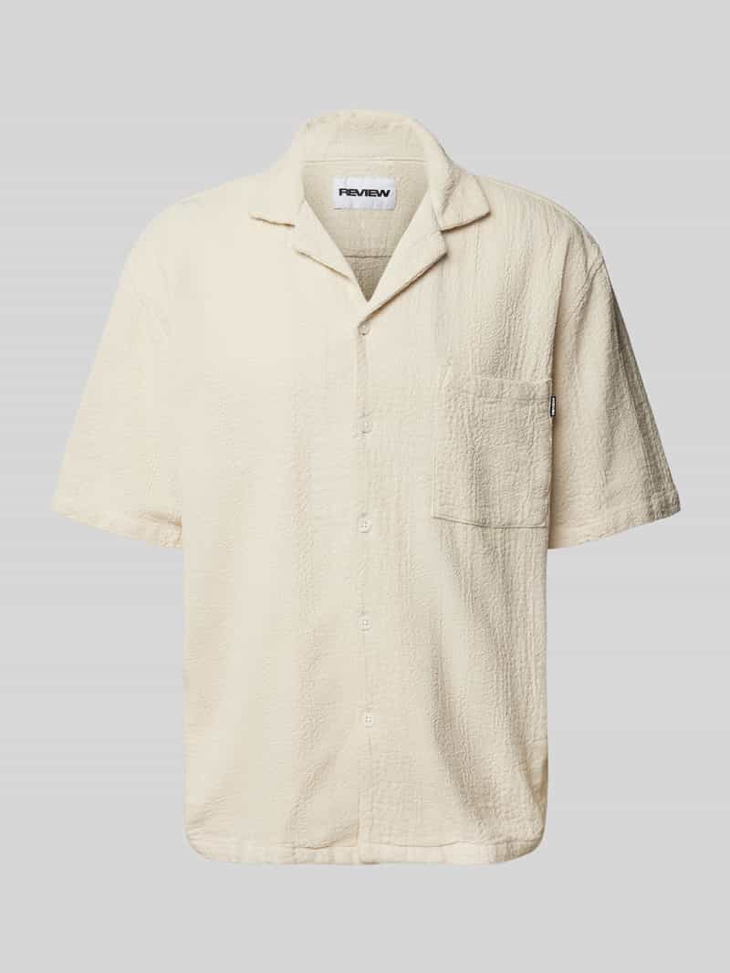 Koszula casualowa o kroju relaxed fit z rękawem o dł. 1/2