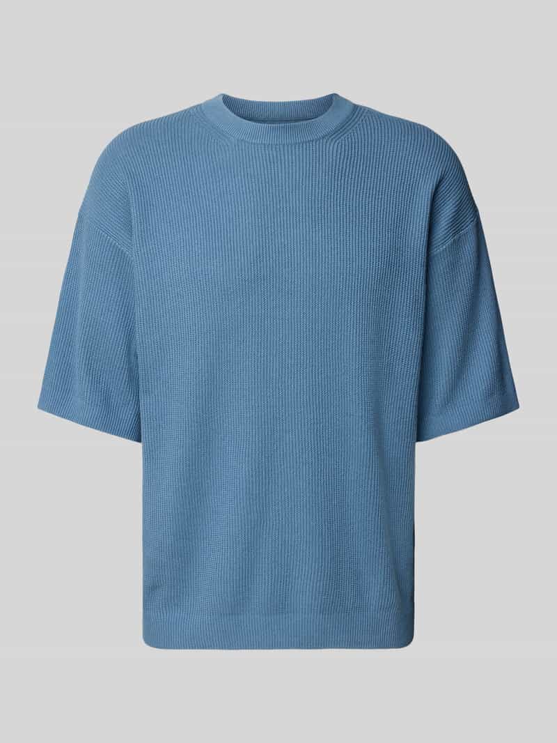 Bluzka z dzianiny z okrągłym dekoltem model ‘KALEB’