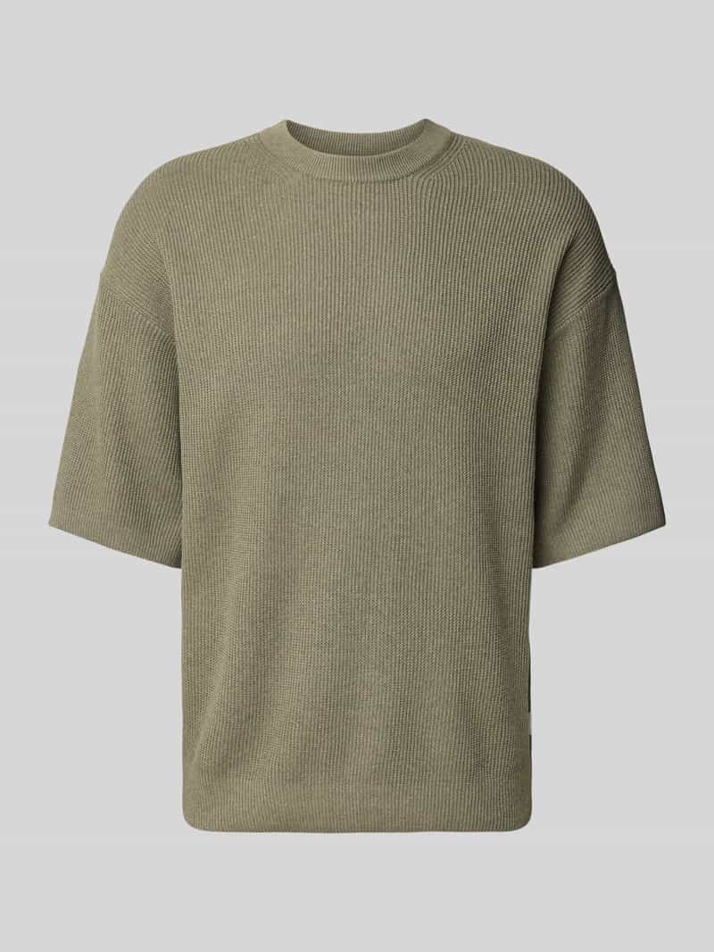 Bluzka z dzianiny z okrągłym dekoltem model ‘KALEB’