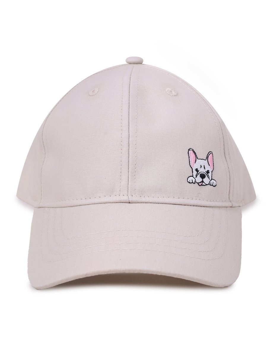 Czapka z daszkiem bejsbolówka dziewczęca piesek beżowa 50-54 YOCLUB