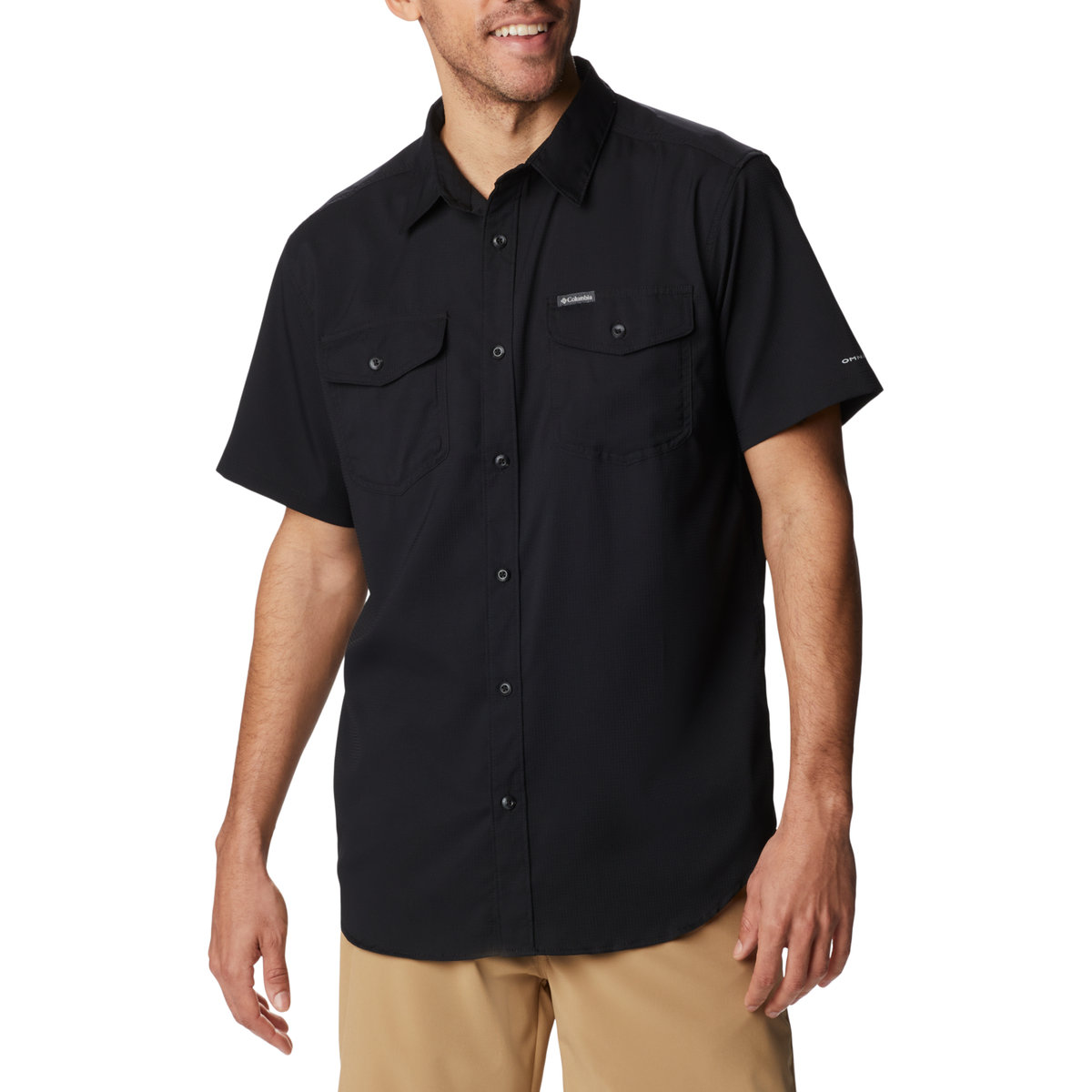 Columbia Utilizer II Solid Short Sleeve Shirt 1577762011, Mężczyzna, Koszula, Czarny