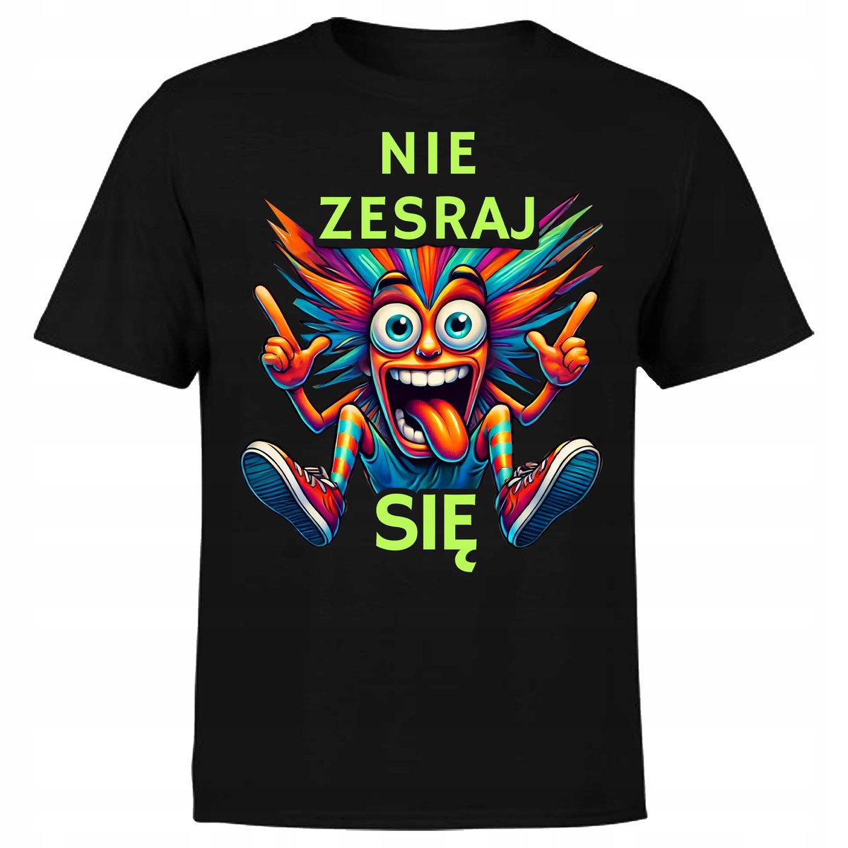 KOSZULKA MĘSKA Z NADRUKIEM NIE ZESRAJ SIĘ NAPIS ŻART ŚMIESZNA PREZENT M