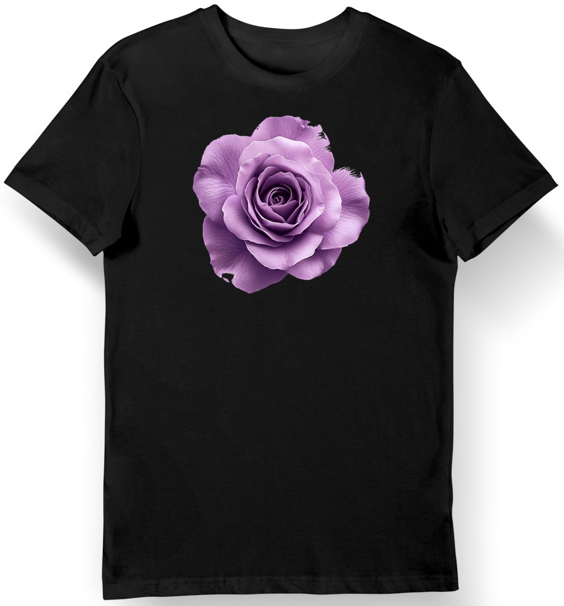 Koszulka męska czarna - Romantyczny styl anime z motywem kwiatu różanego L