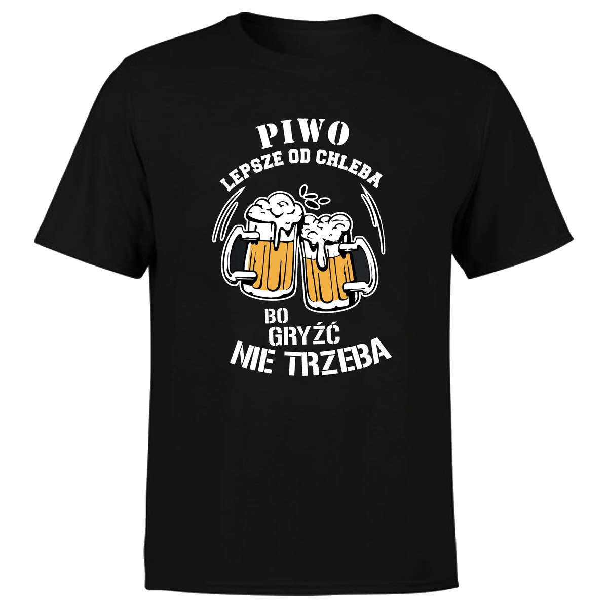 Koszulka męska z nadrukiem P*WO LEPSZE OD CHLEBA DLA PIWOSZA P*WO L