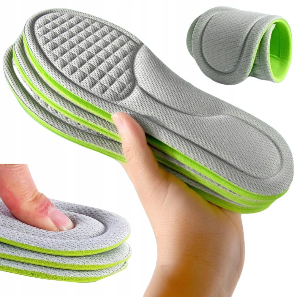 WKŁADKI DO BUTÓW SPORTOWYCH LEKKIE PIANKOWE AMORTYZUJĄCE PRZECIWPOTNE 45-46