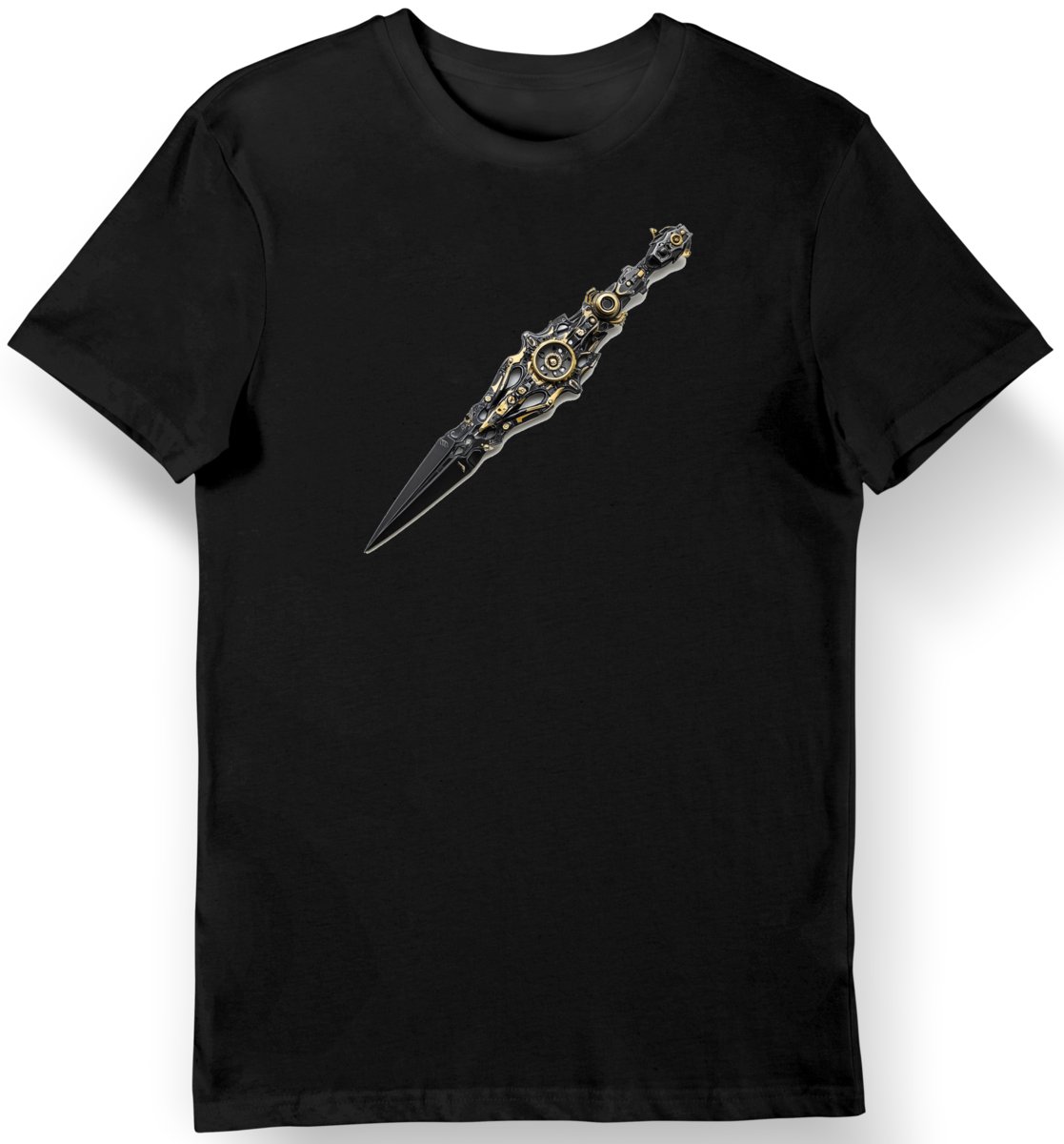 Koszulka męska czarna - Elegancka Mecha z Mieczem Escaflowne M