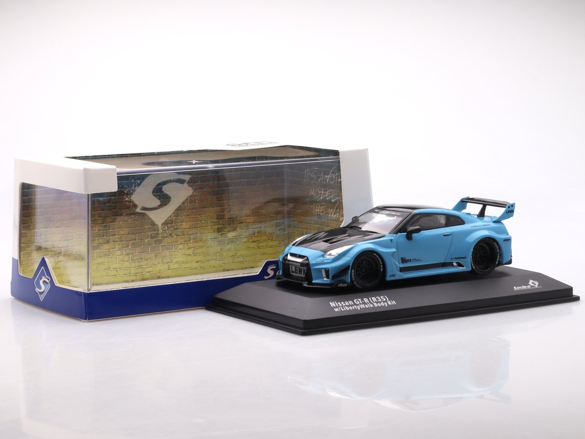 Nissan GT-R (R35) LBWK Silhouette - 2019, blue Solido 1:43
