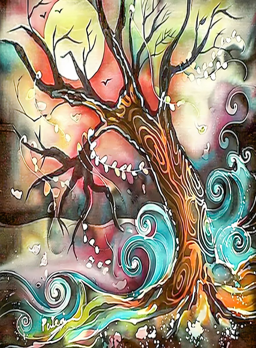 Mozaika diamentowa drzewo abstrakcja 30x40 cm