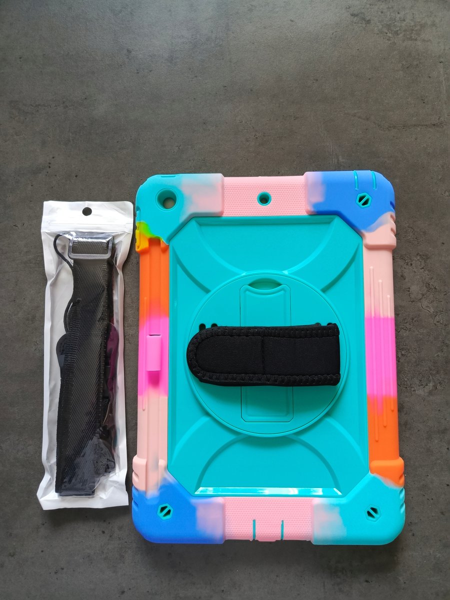 Etui Case do iPad 10,2 Pancerne Wielokolorowe z paskiem