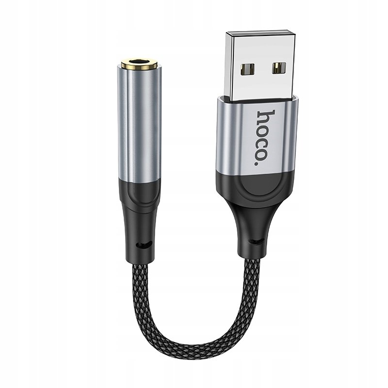 HOCO adapter AUX USB A do Jack 3,5 mm czarny