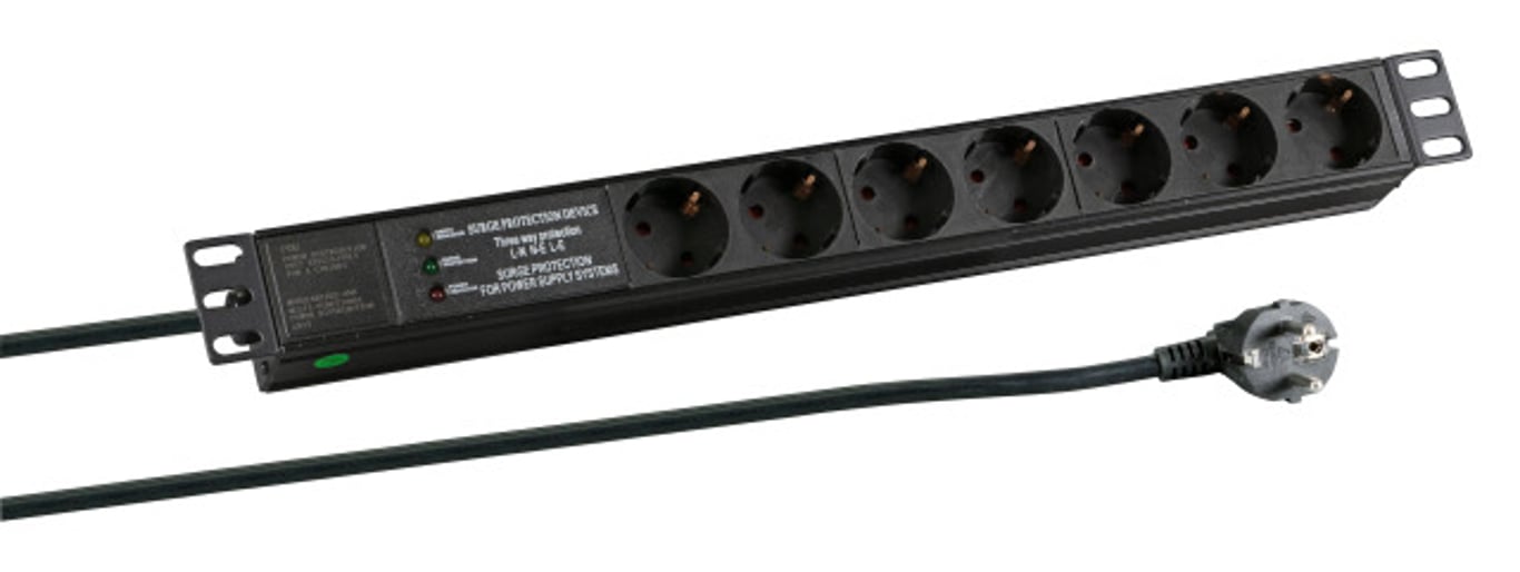 EFB Elektronik EK631DE.3 rozgałęziacz 2 m 7 x gniazdo sieciowe Wewnętrzna Czarny