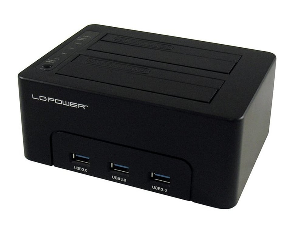 LC-Power LC-DOCK-U3-HUB stacja dokująca do dysków twardych USB 3.2 Gen 1 (3.1 Gen 1) Type-B Czarny