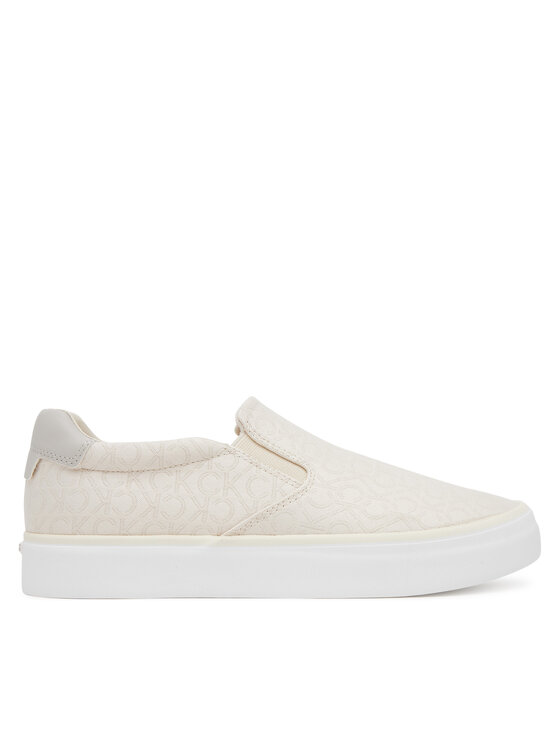 Calvin Klein Tenisówki Vulc Slip On - Jacq HW0HW02411 Écru