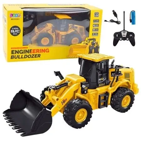 Koparka buldożer RC żółta - Leantoys