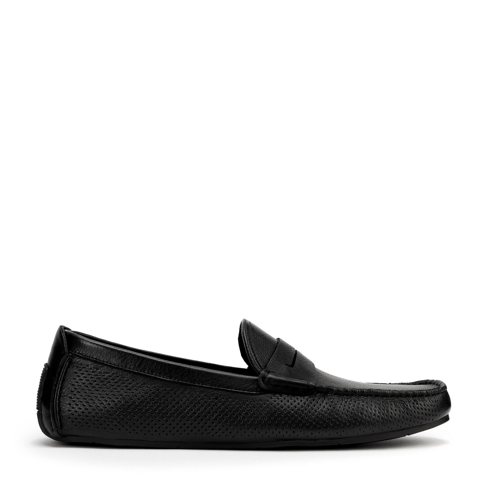 Męskie półbuty slip-on ze skóry czarne