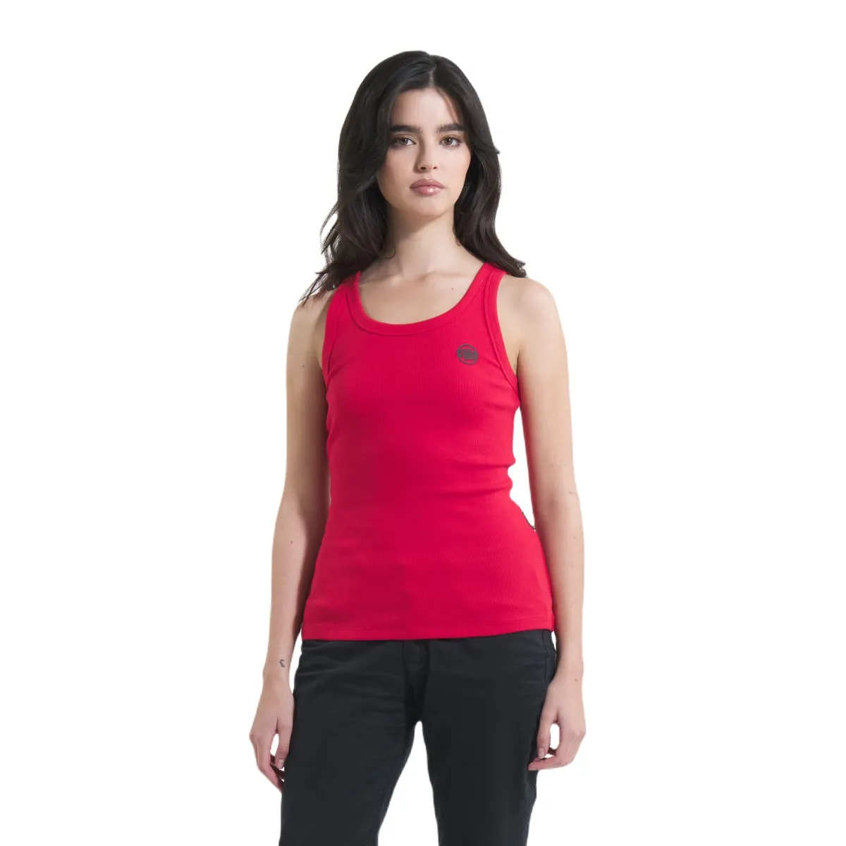 Tank Top damski PITBULL Heavy Weight 240 Rib Layla '25 - Czerwony
