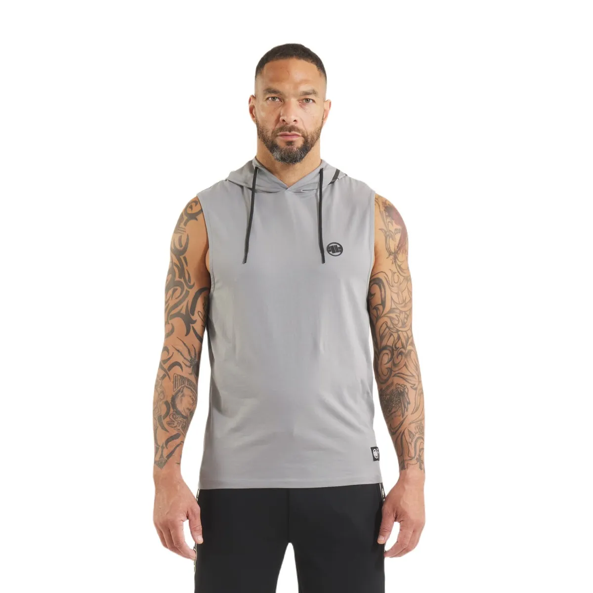 Tank top z kapturem PITBULL Heavy Weight 210 Spandex Hilltop '25 - Szary  S
