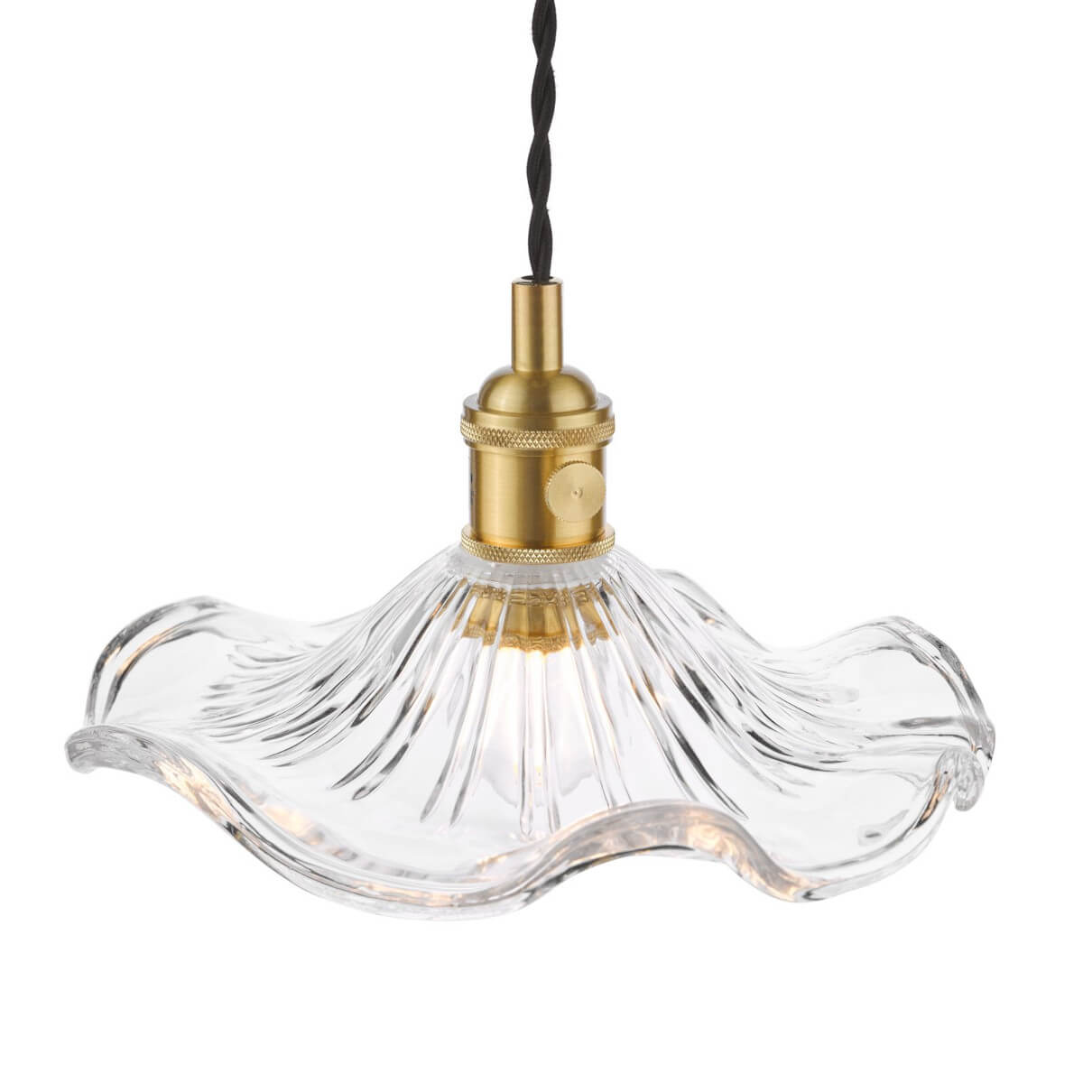 Lampa jadalniana zwis Hadano HAD0140-12 szklana mosiądz przezroczysty