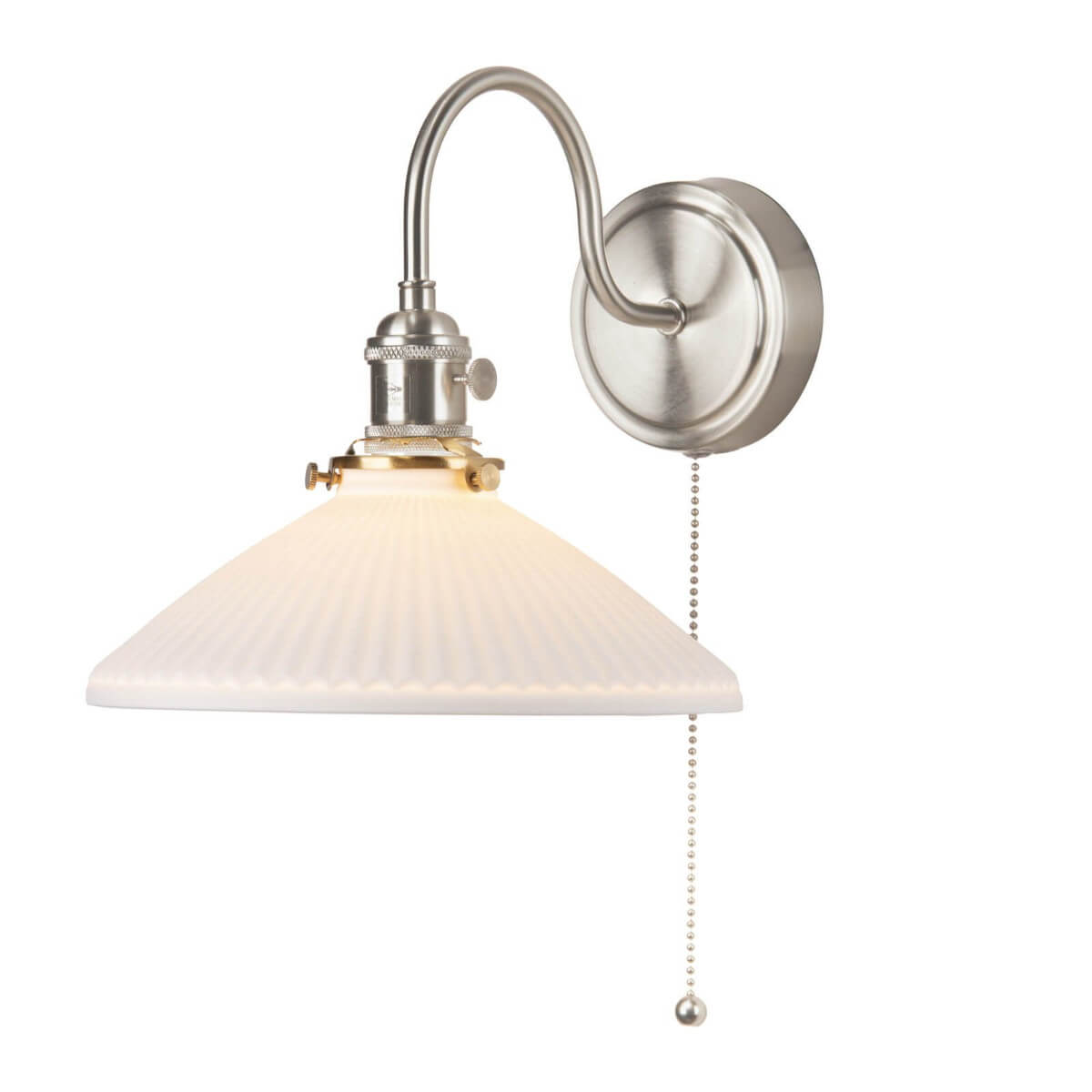Ścienna lampa ceramiczna Hadano HAD0761-10 żebrowana chrom biały