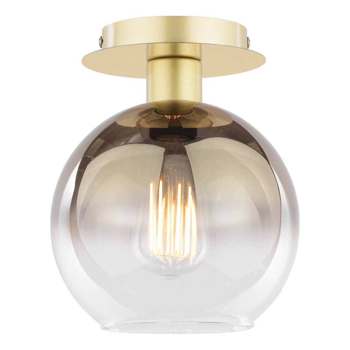 Kulista lampa sufitowa Lycia LYC0135 szklana okrągła złota przezroczysta
